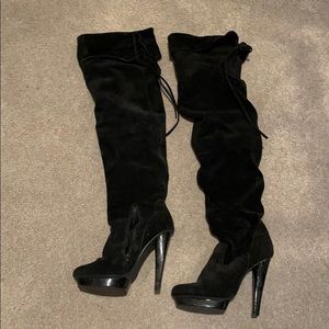 Steve Madden Black Over the Knee Boots